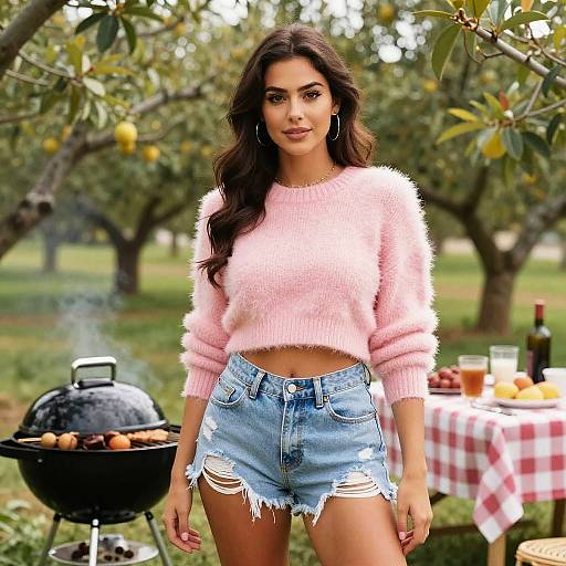 Pear-Shaped Woman at Orchard BBQ