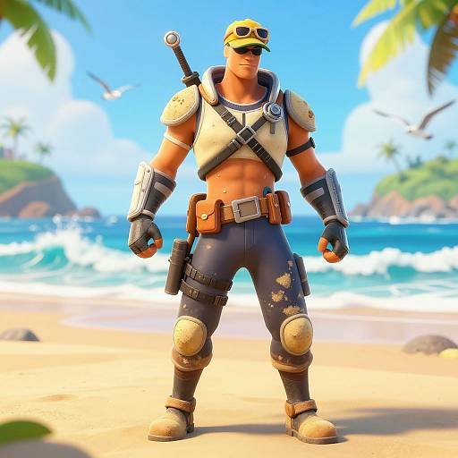 Rugged Fortnite Beach Warrior