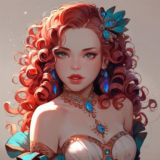 Elegant Solo Girl With Red Hair