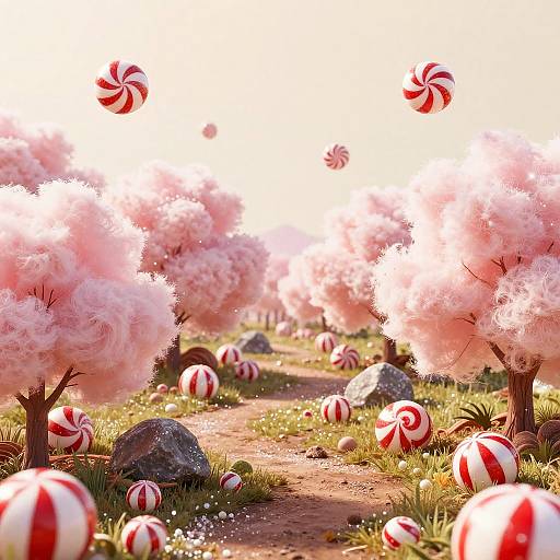 Magical Candy Valley Landscape