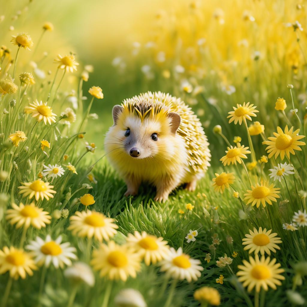 Charming Hedgehog in a Flowery Meadow