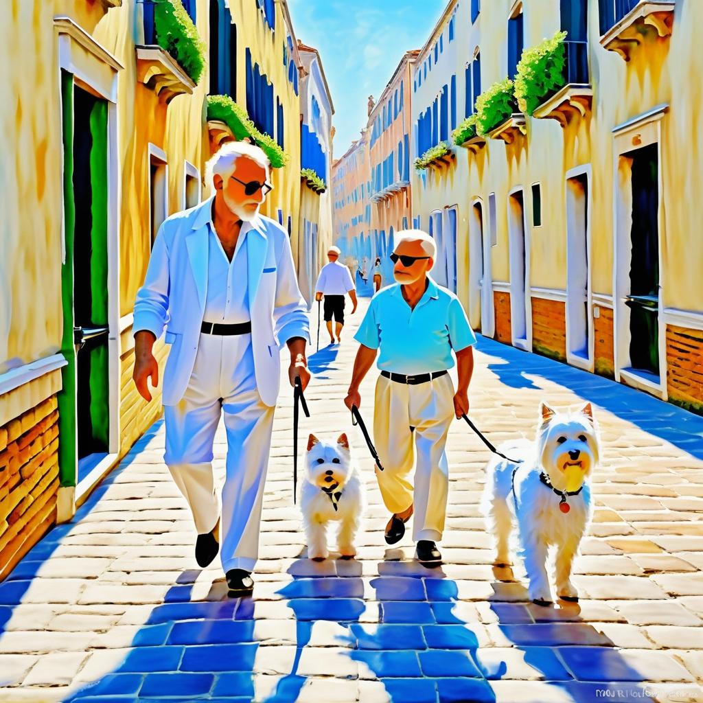 Charming Elderly Man in Springtime Venice