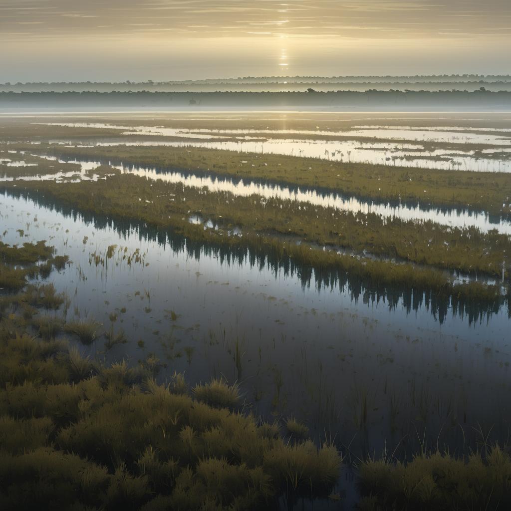 Misty Marshland: A Panoramic Experience