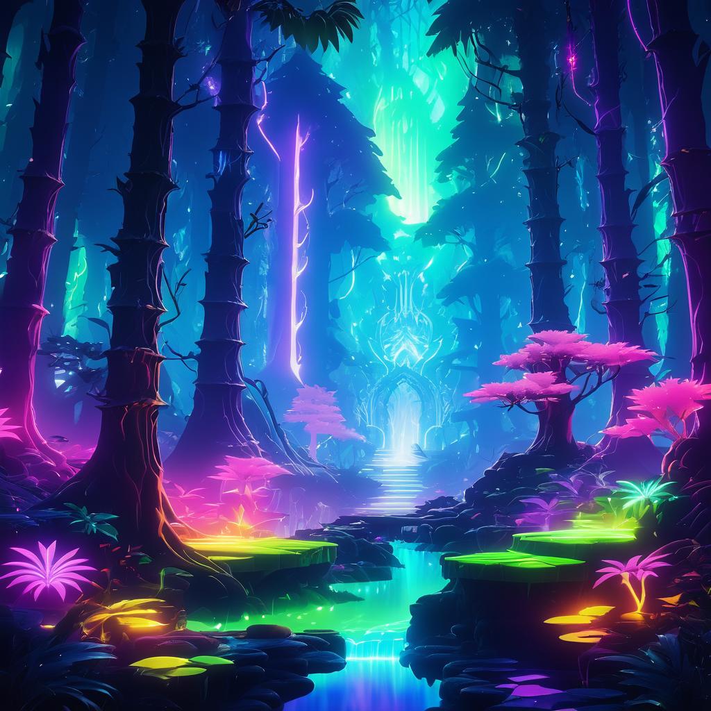 Neon Fantasy: Enchanted Forest Adventure