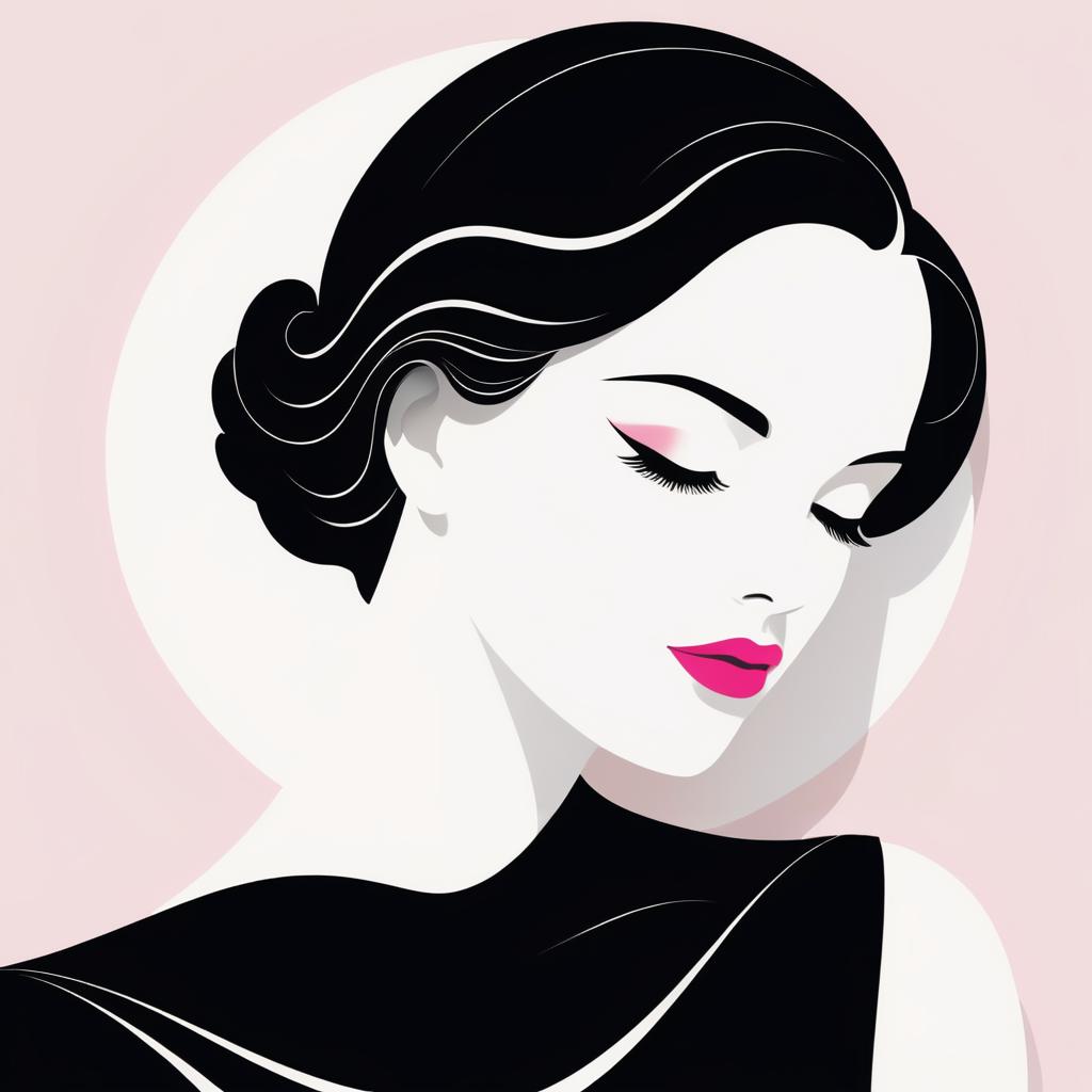 Elegant Minimalist Art Deco Portrait