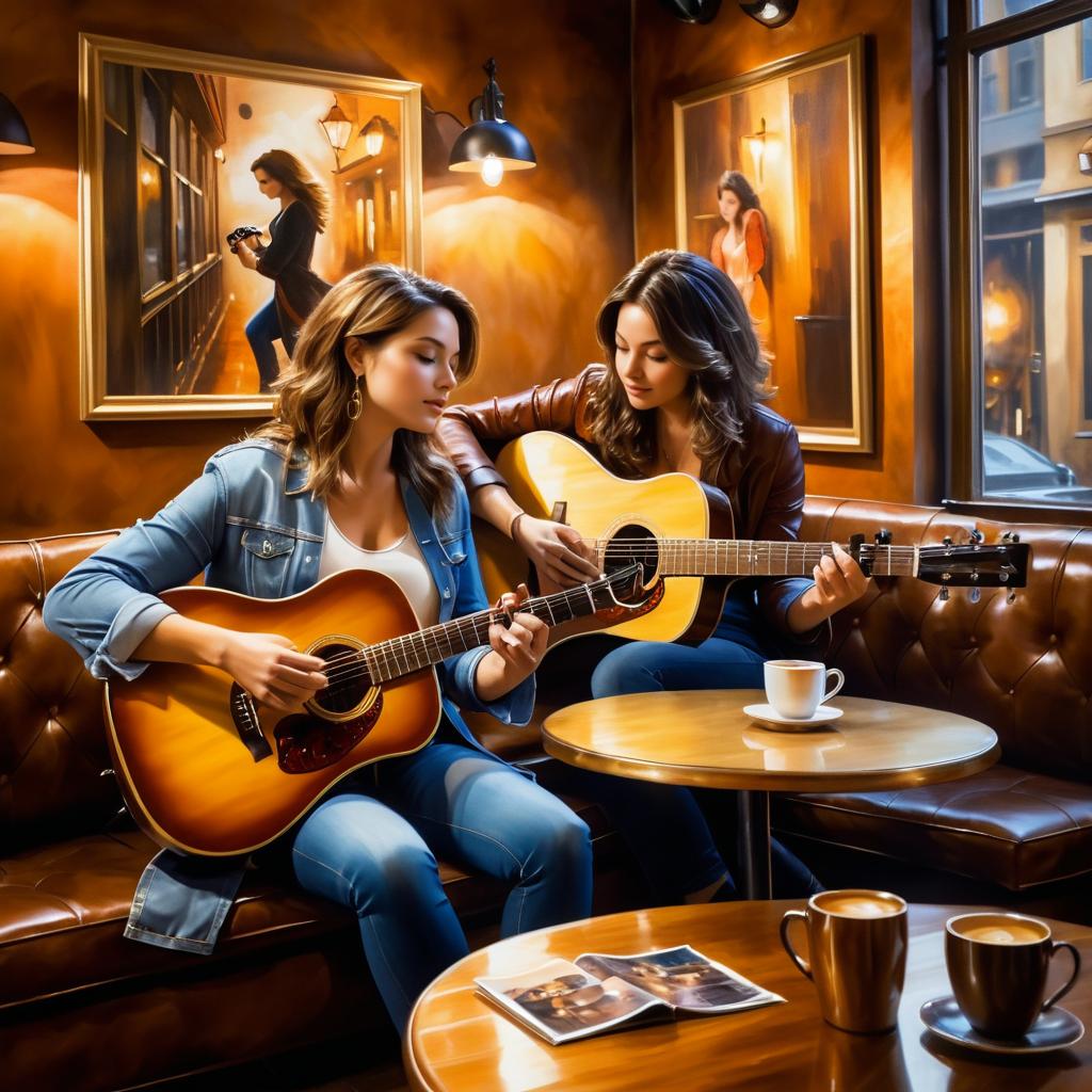 Intimate Guitar Performance in a Coffee Shop