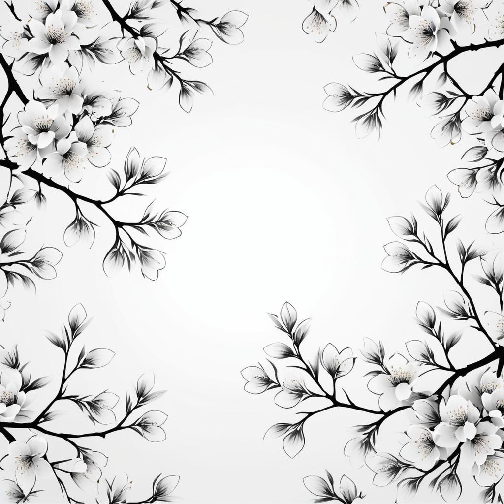 Minimalist Cherry Blossom Line Art Design