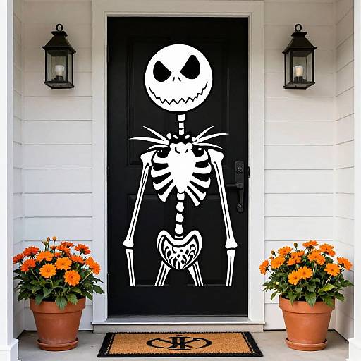 Whimsical Jack Skellington Halloween Entryway