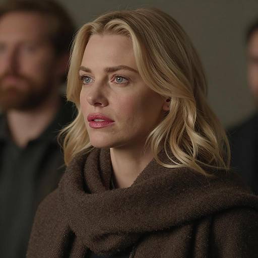 Intense Gaze of a Blonde Woman