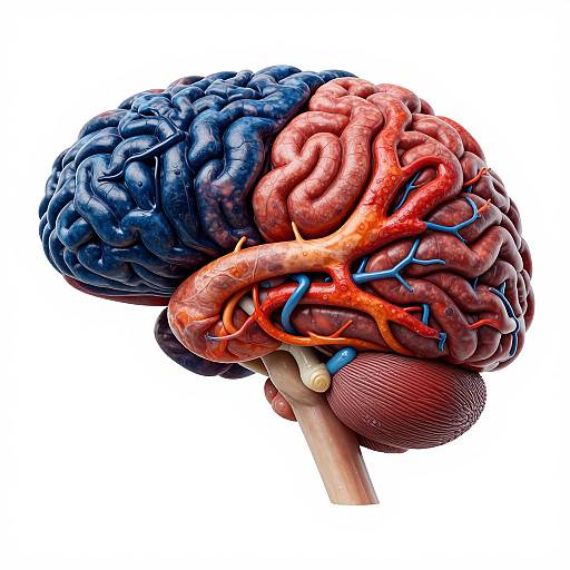 Intricate Artistic Cross-Section Brain