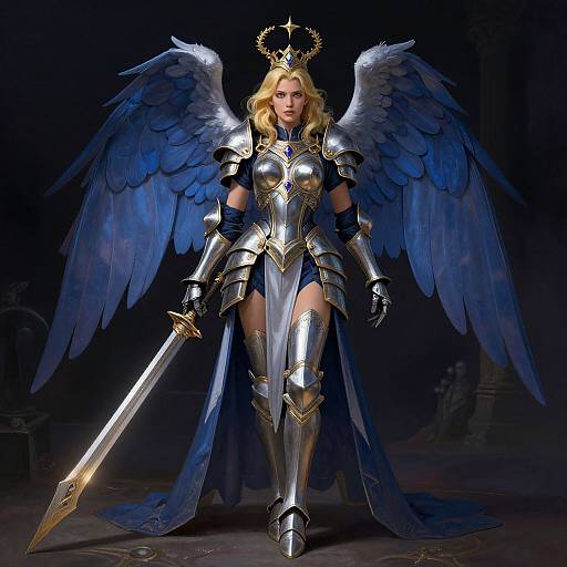 Angelic Warrior in Dark Fantasy Armor