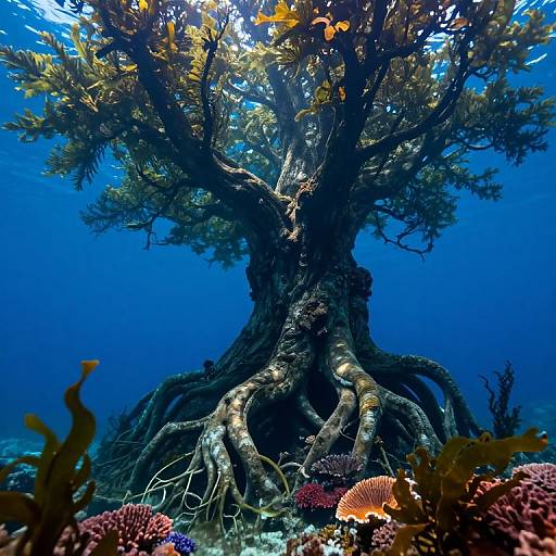 Surreal Underwater Ancient Tree