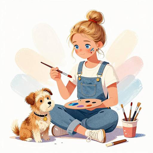 Playful Artistic Moment with a Dog