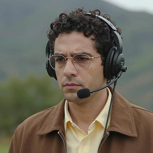 Focused Man in Casual Attire