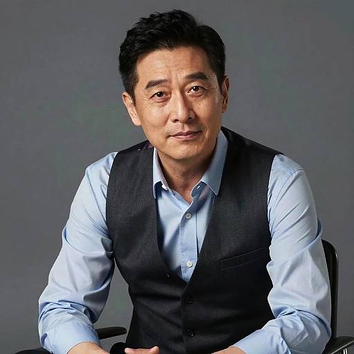 Portrait of Distinguished Middle-Aged Asian Man