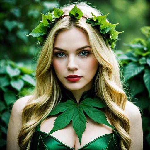 Woman in Poison Ivy Inspired Costume