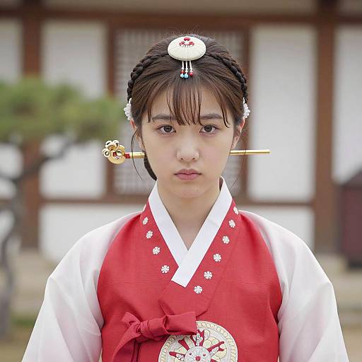 Photorealistic Portrait of Chihiro in Hanbok