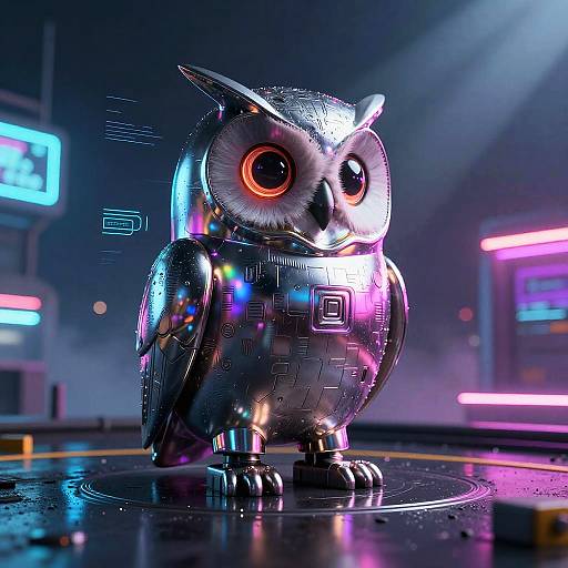 Cyberpunk Owl Android Espionage Agent