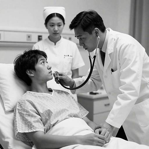 Intense Medical Moment in Hospital Room