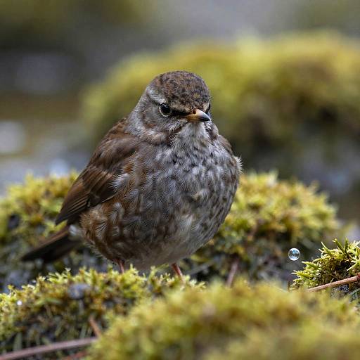 Photorealistic Bird on Mossy Riverbank