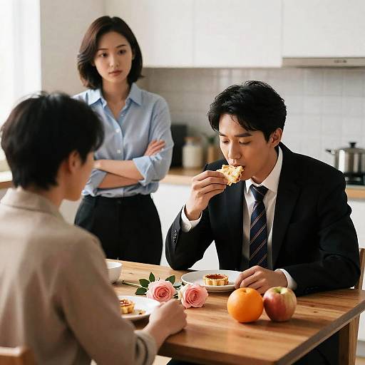 Candid Kitchen Gathering with Diverse Characters