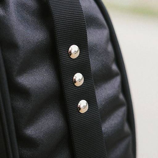 Close-Up Black Strap with Rivets
