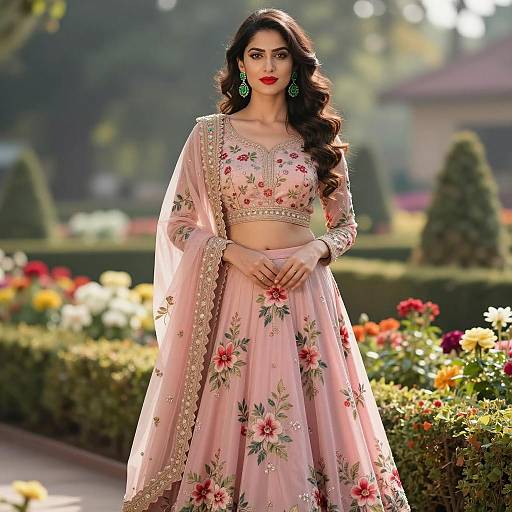 Elegant Woman in Floral Walima Dress