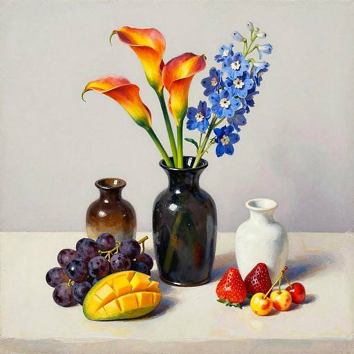 Modernist Gouache Still Life Composition