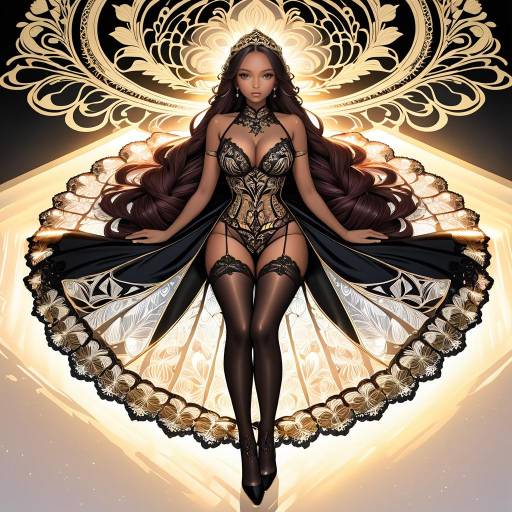 Regal Woman with Sunset-Hued Hair Regal Woman with Sunset-Hued Hair
