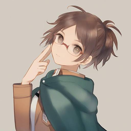 Illustration of Hange zoe, shingeki no kyojin in the style of Tono (rt0no)