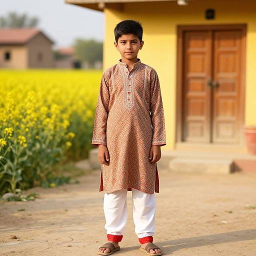 Young Punjabi Boy in Traditional Attire