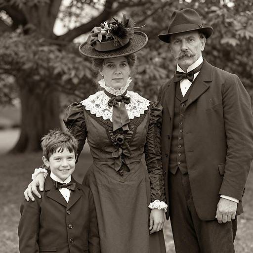 Victorian Family Portrait in Sepia Tone