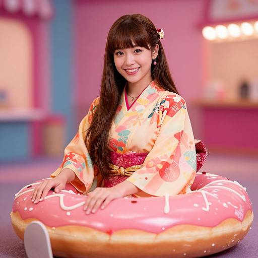 Retro Decor Model in Donut Seat