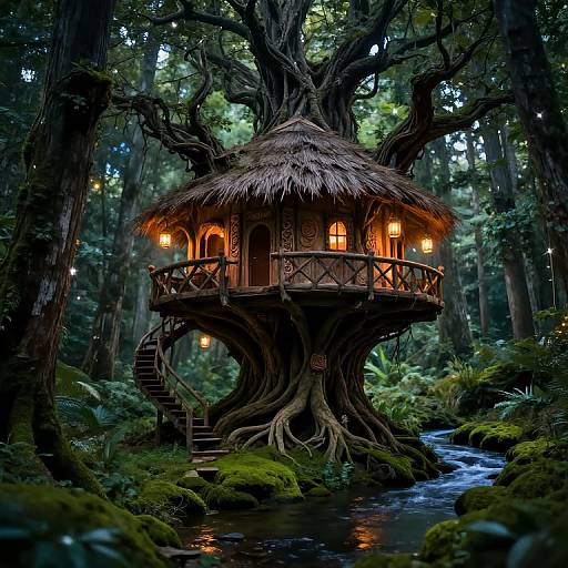 Enchanted Multi-Level Tree House
