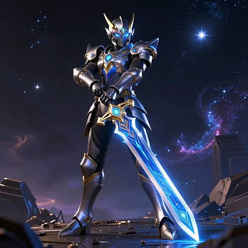 Futuristic Joyeuse Sword with Hero