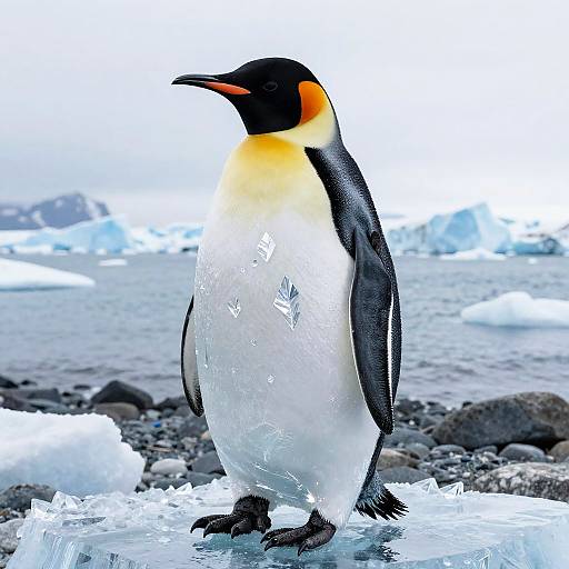 Crystal Feathered Penguin Ice Sculpture