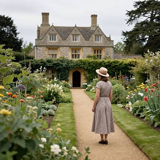Lady in Kelmscott Manor Garden