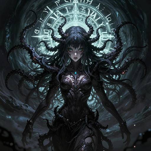 Eldritch Anime Girl with Tentacles