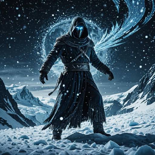 Glacier Sentinel in Snowy Moonlit Landscape