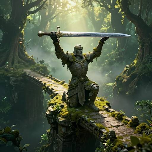 Colossal Stone Knight Offering Sword Bridge