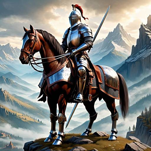 Chivalric Knight in Misty Mountains Chivalric Knight in Misty Mountains
