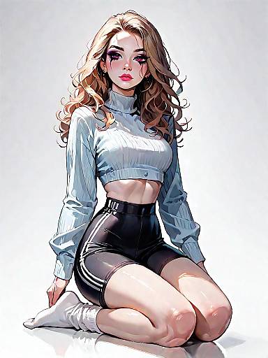 Sporty Chic Woman in Pastel Blue