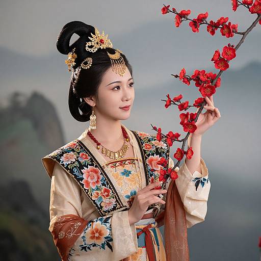 Elegant Chinese Woman in Traditional Attire