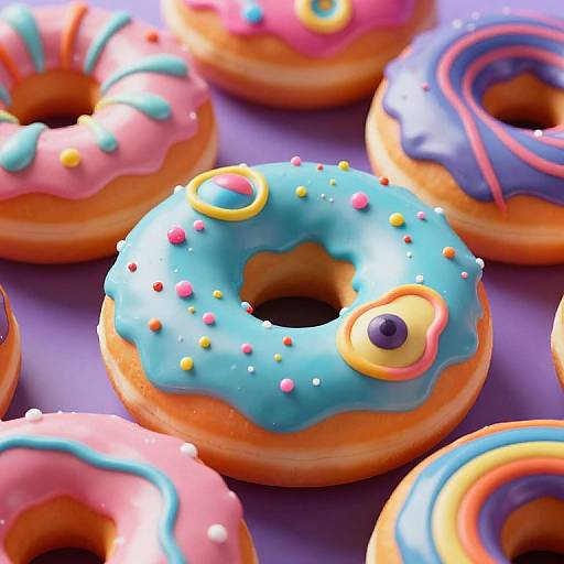 Trippy Psychedelic Donuts Artwork