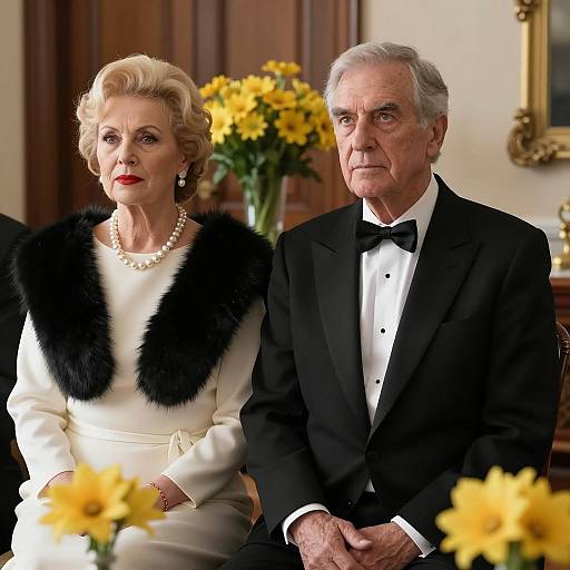 Elegant Elderly Couple in Formal Attire