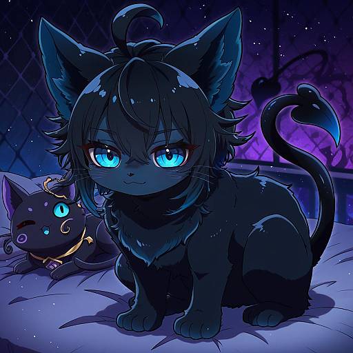 Illustration of Grim (twisted wonderland), twisted wonderland in the style of Sakuramochi (sakura frappe)