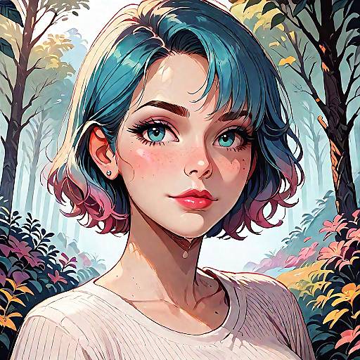 Colorful Forest Dirt Path Scenery