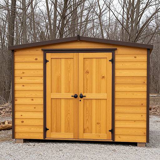 Custom Golden Wooden Storage Shed