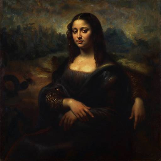Elegant Curvy Black Woman Oil Portrait