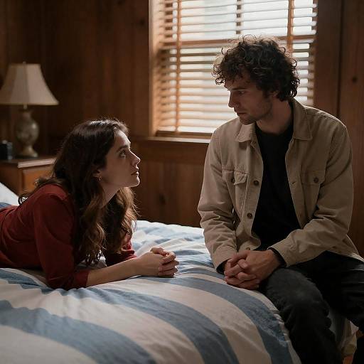 Intimate Moment in a Cozy Bedroom